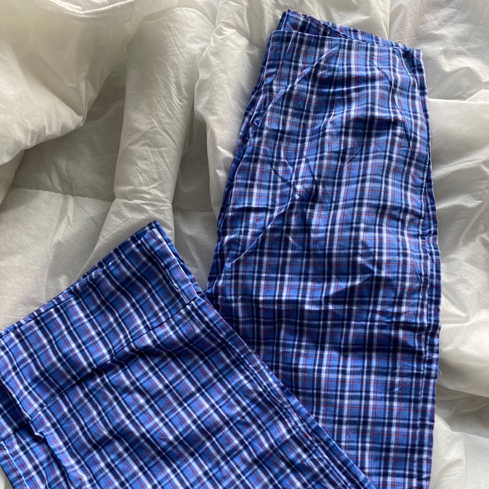 NEVER WORN Blue Plaid Pants
